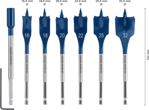 Bosch EXPERT pašgriezējgriezējinstrumentu ātrgaitas lāpstiņu urbju komplekts, 7 gab.